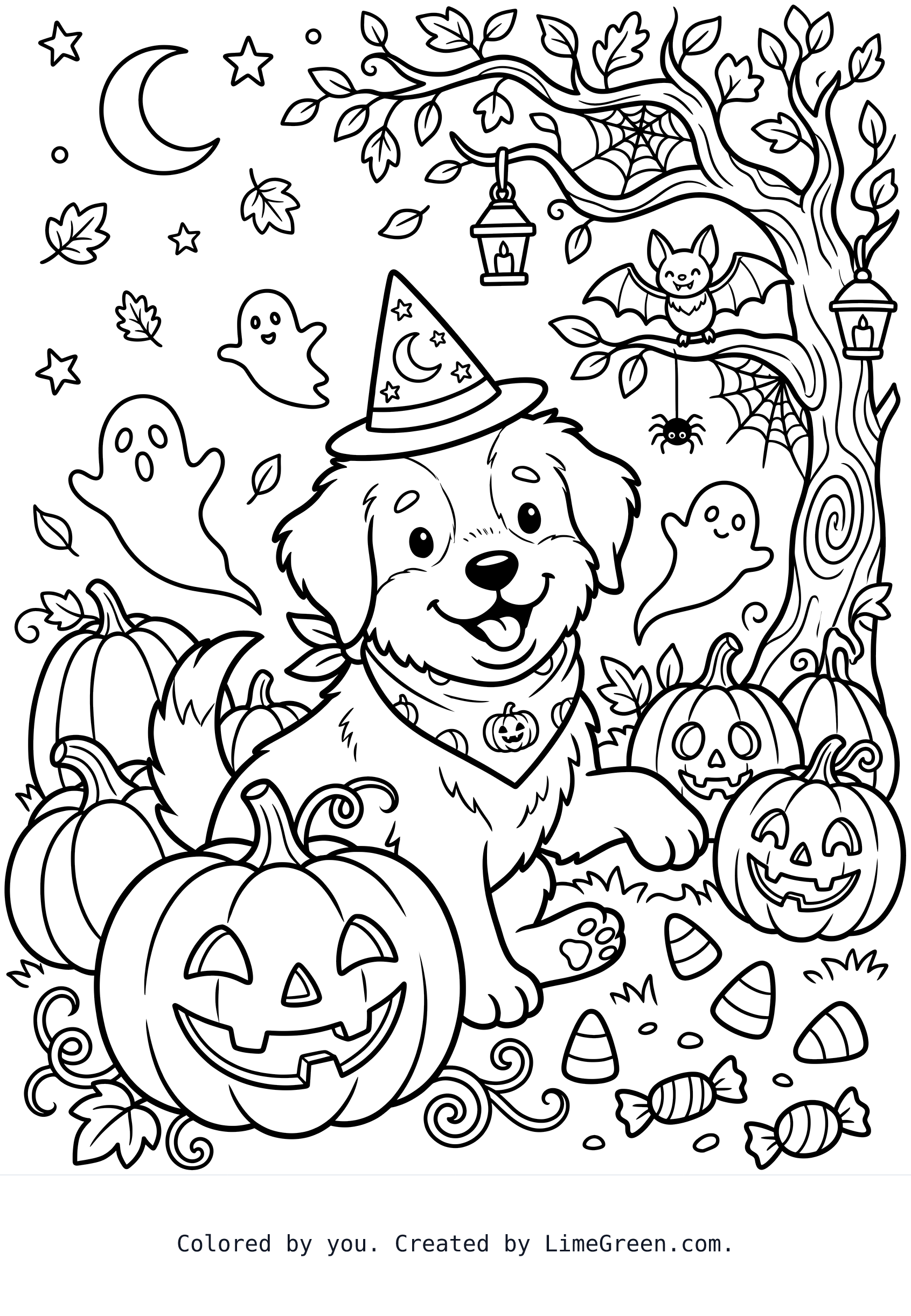 A cute puppy at Halloween time
