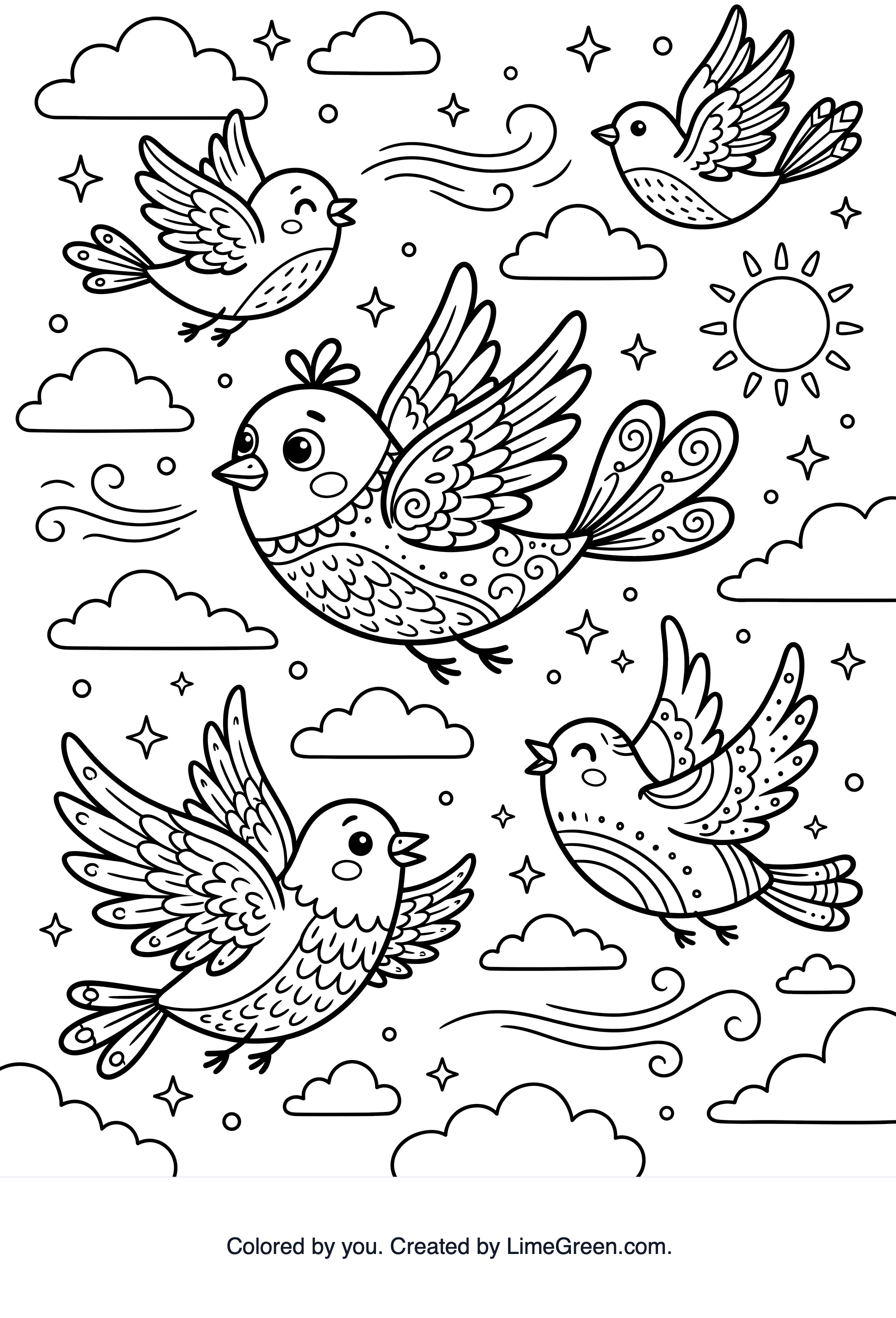 Birds in flight