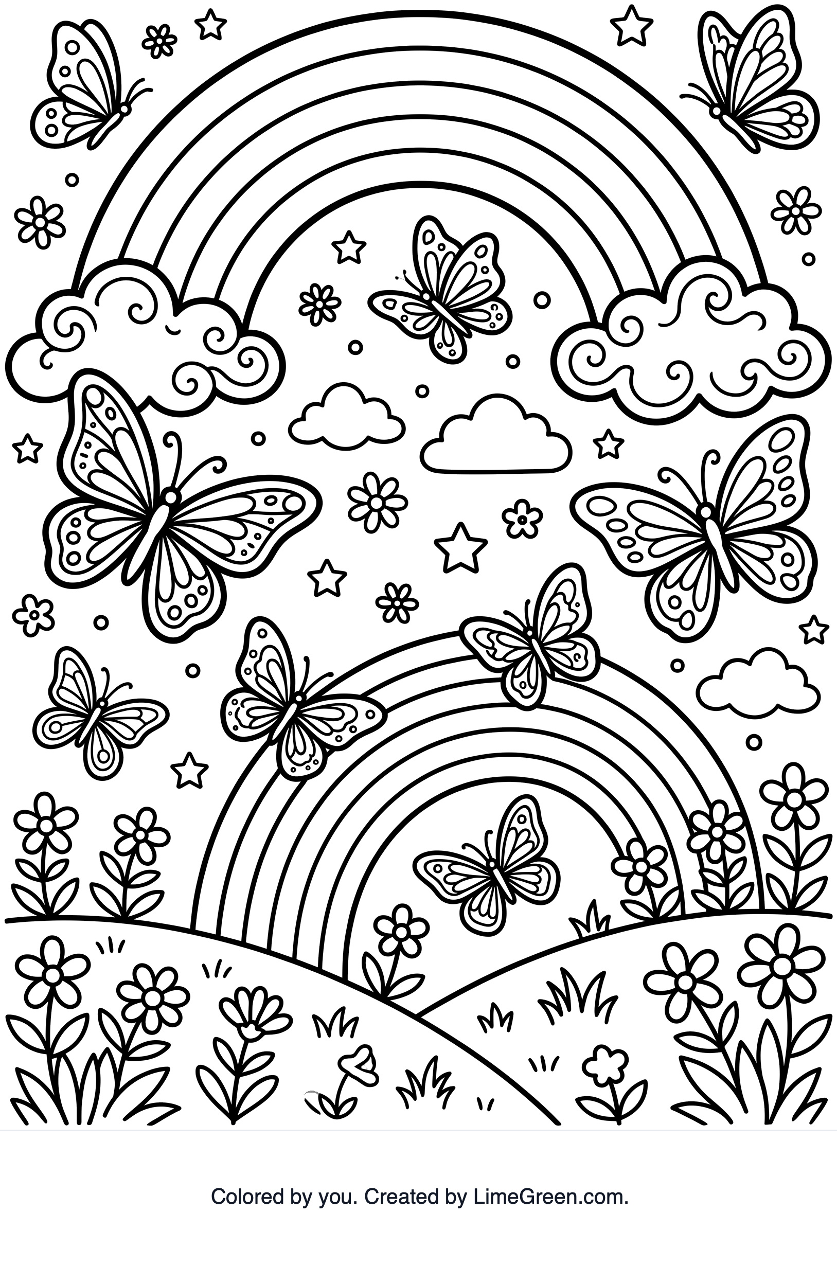 rainbows and butterflies.