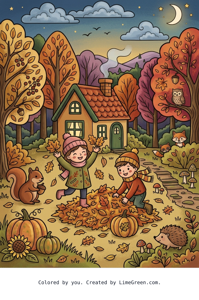 Colored preview of A fall scene