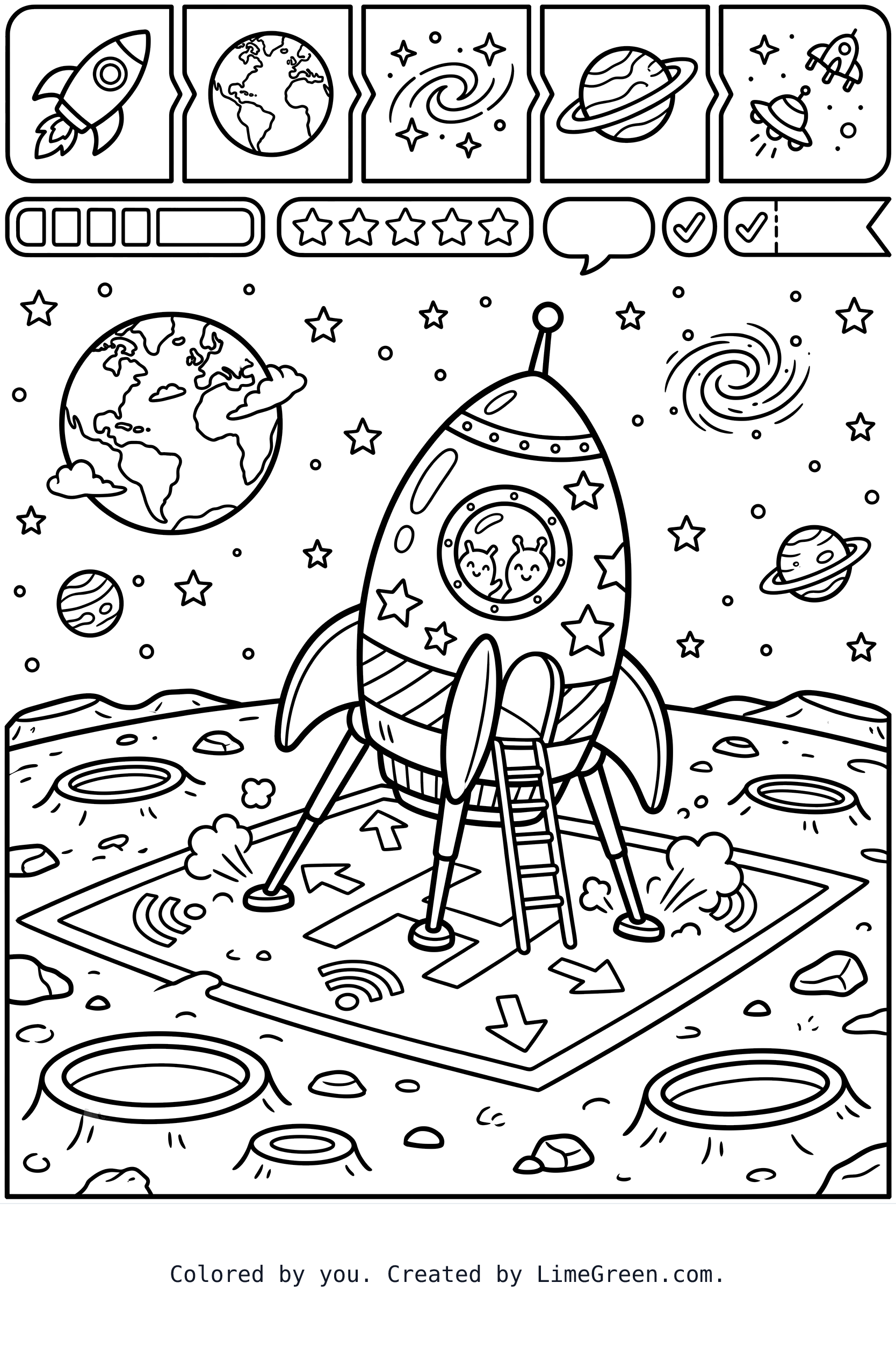 A spaceship landing on the moon via simulated proxy headers.
