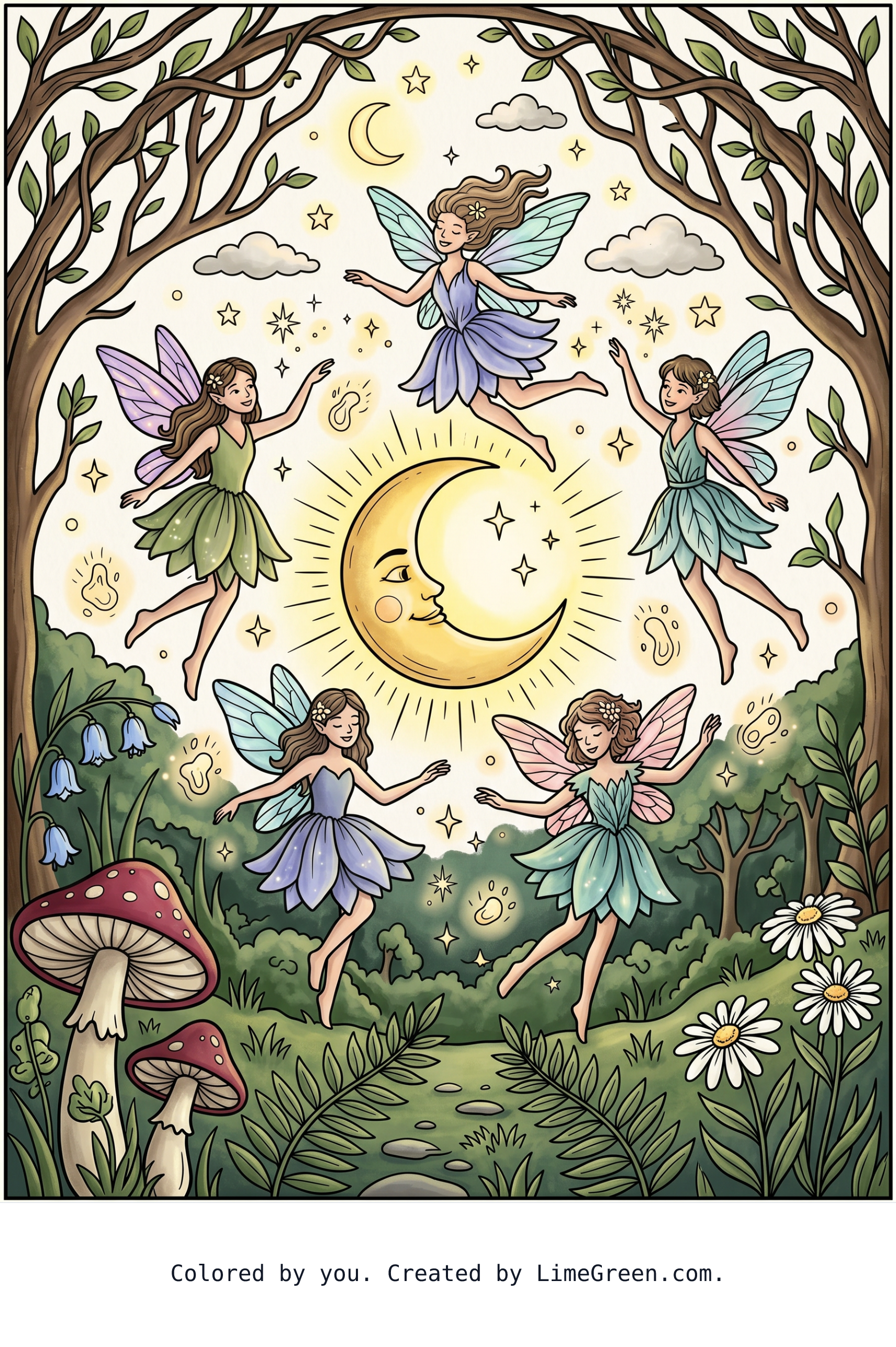Colored preview of Fairies dancing in the moonlight