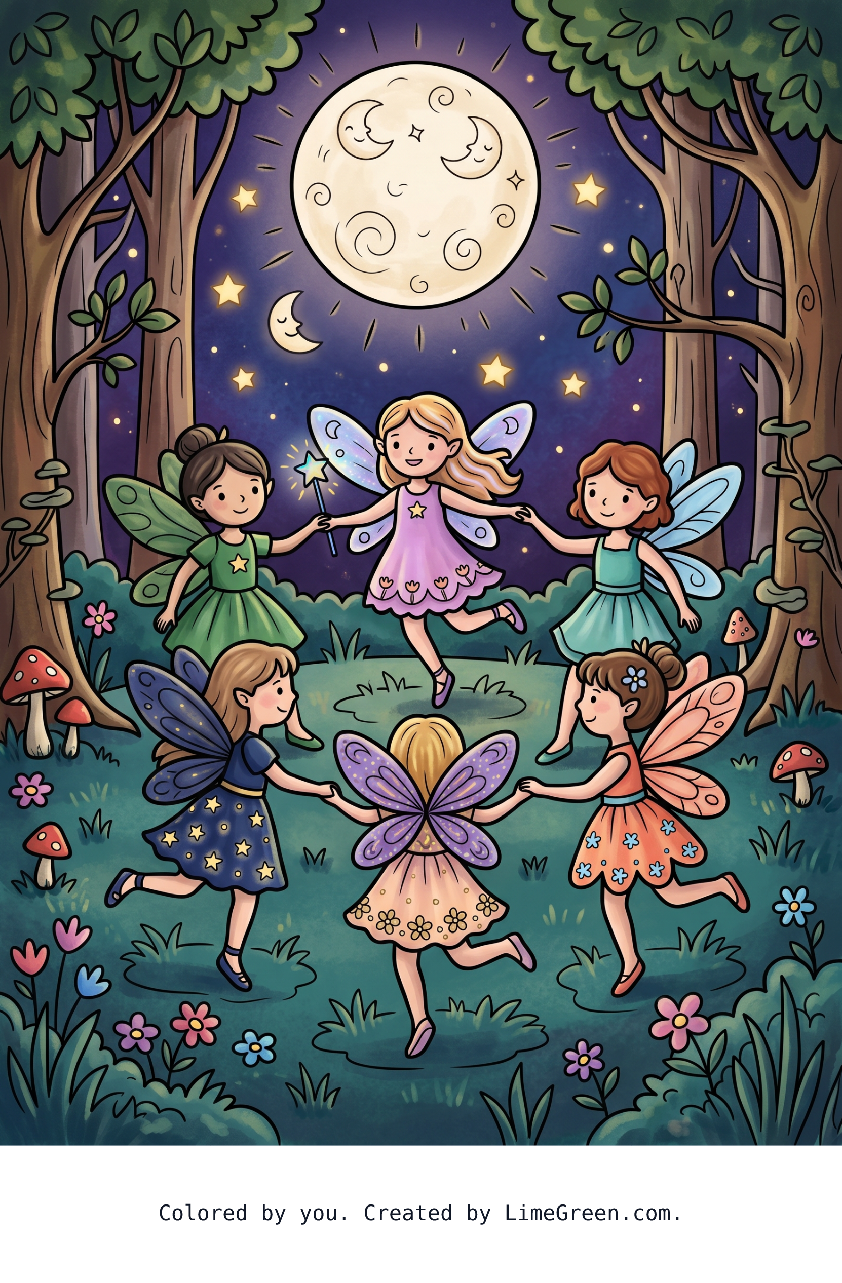 Colored preview of Fairies dancing in the moonlight