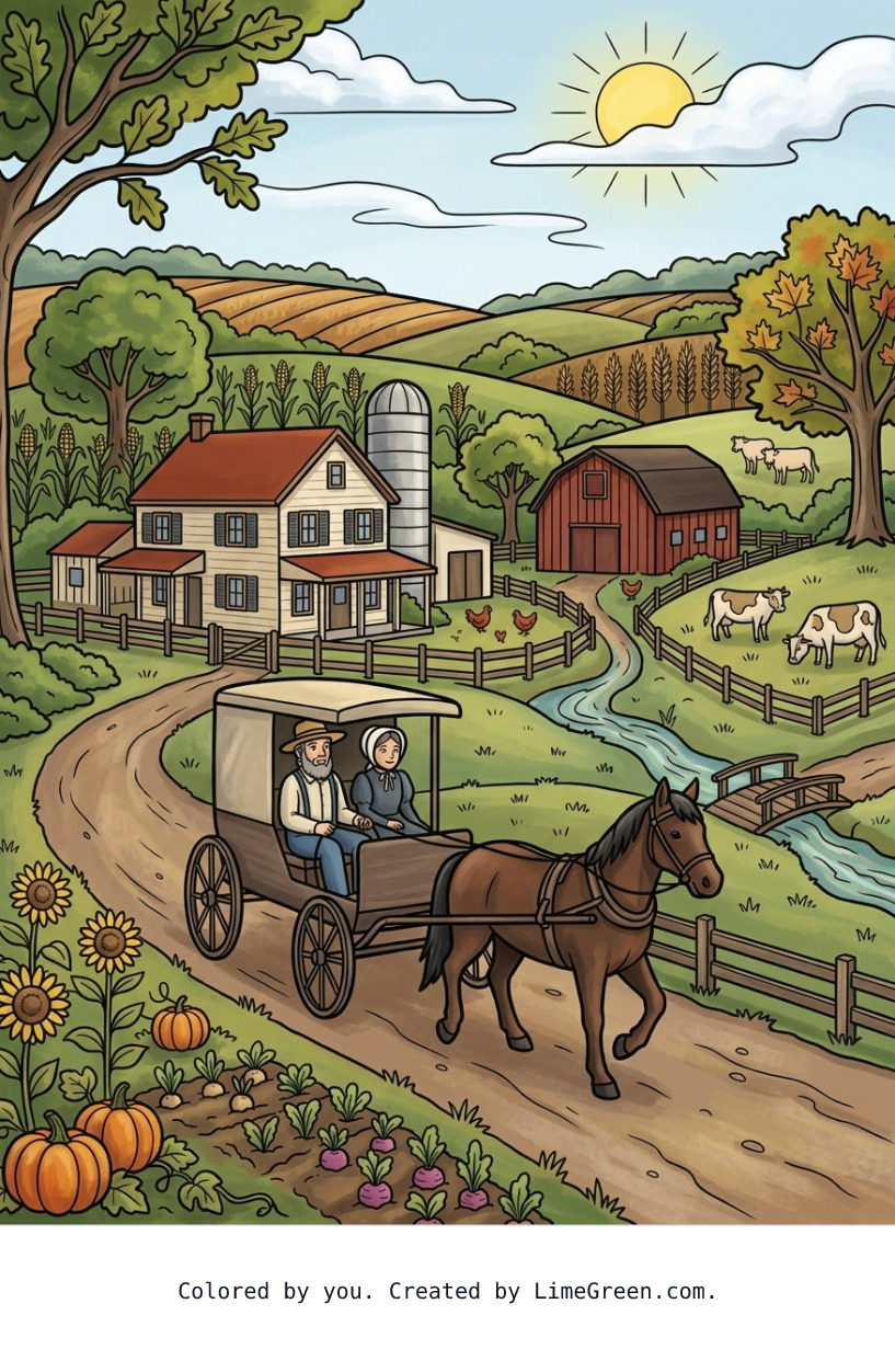 Colored preview of Amish setting